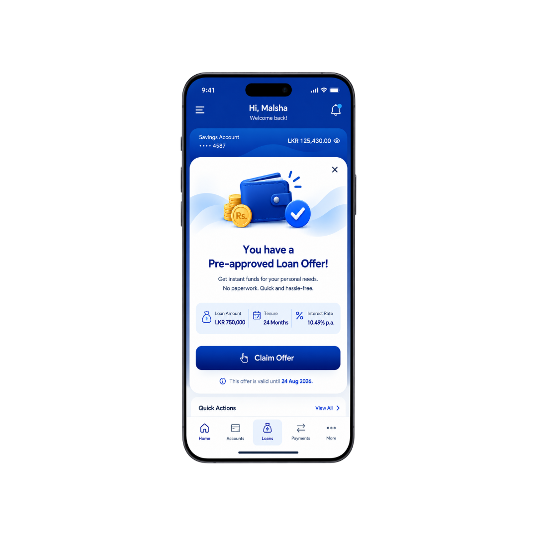 Pre-Approved Loan Facility preview
